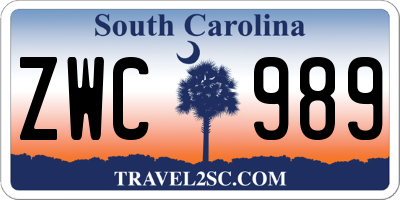 SC license plate ZWC989