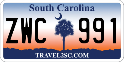 SC license plate ZWC991