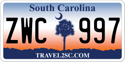 SC license plate ZWC997
