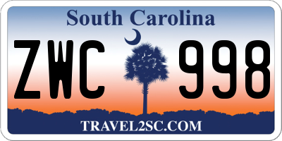SC license plate ZWC998