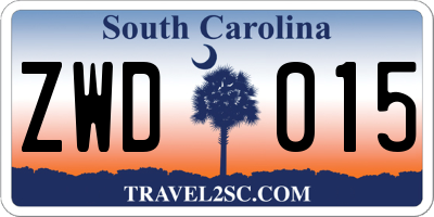 SC license plate ZWD015
