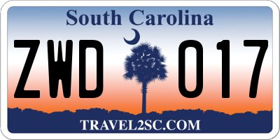 SC license plate ZWD017