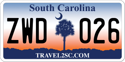 SC license plate ZWD026