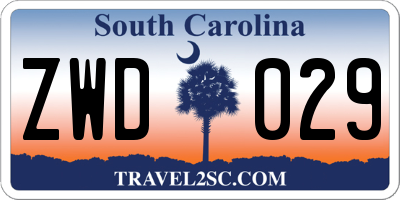 SC license plate ZWD029