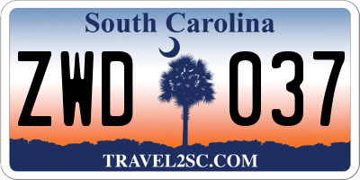 SC license plate ZWD037