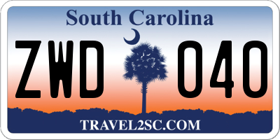 SC license plate ZWD040