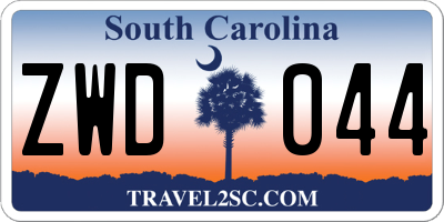 SC license plate ZWD044