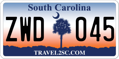 SC license plate ZWD045
