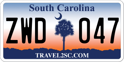 SC license plate ZWD047