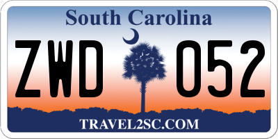 SC license plate ZWD052