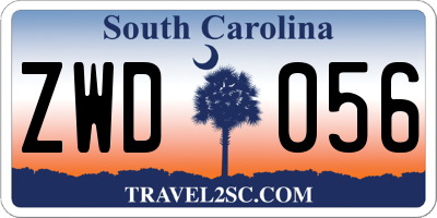 SC license plate ZWD056