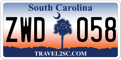 SC license plate ZWD058