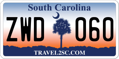 SC license plate ZWD060