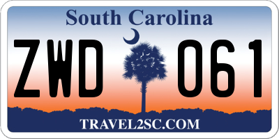 SC license plate ZWD061