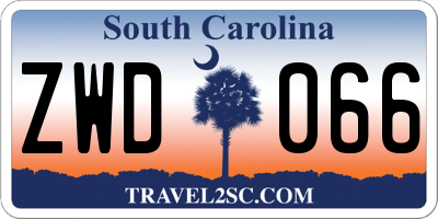 SC license plate ZWD066