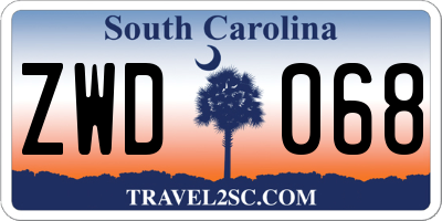 SC license plate ZWD068