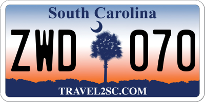 SC license plate ZWD070
