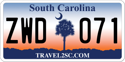 SC license plate ZWD071