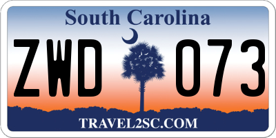 SC license plate ZWD073