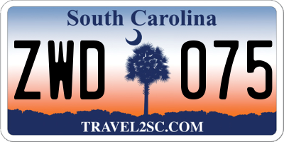SC license plate ZWD075