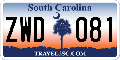 SC license plate ZWD081