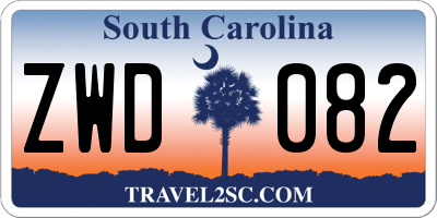 SC license plate ZWD082