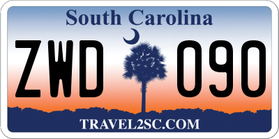 SC license plate ZWD090
