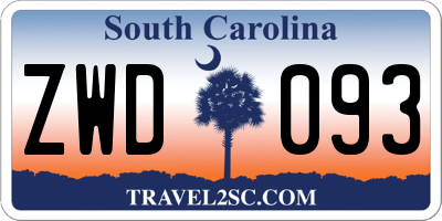 SC license plate ZWD093