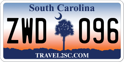 SC license plate ZWD096