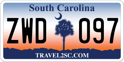 SC license plate ZWD097