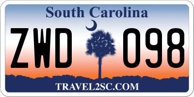 SC license plate ZWD098