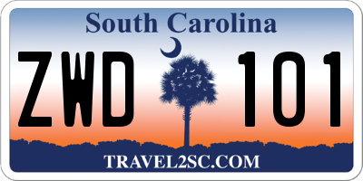 SC license plate ZWD101