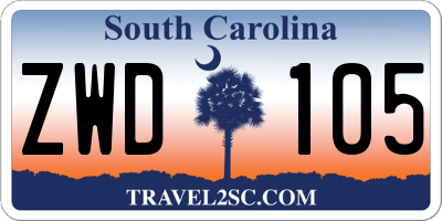 SC license plate ZWD105