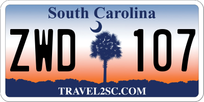 SC license plate ZWD107