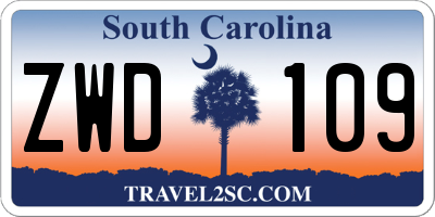 SC license plate ZWD109
