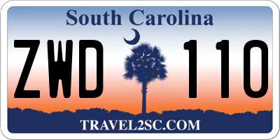 SC license plate ZWD110