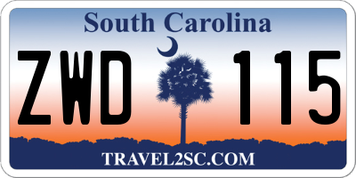 SC license plate ZWD115