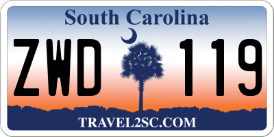 SC license plate ZWD119