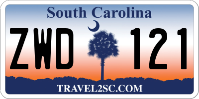 SC license plate ZWD121