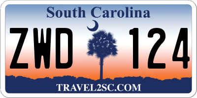SC license plate ZWD124