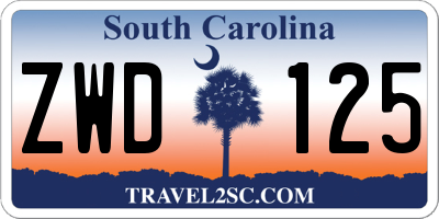 SC license plate ZWD125