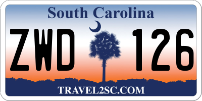 SC license plate ZWD126