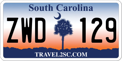 SC license plate ZWD129