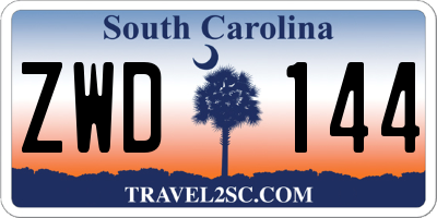 SC license plate ZWD144