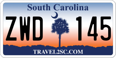 SC license plate ZWD145
