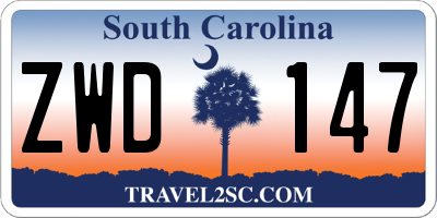 SC license plate ZWD147