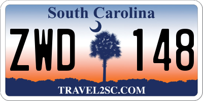 SC license plate ZWD148