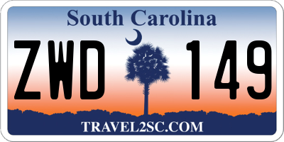 SC license plate ZWD149