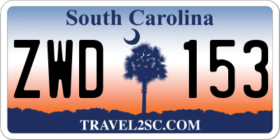 SC license plate ZWD153