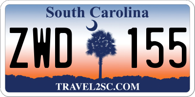 SC license plate ZWD155